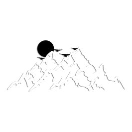 Wallity Full Mount And Mountain - 6 Escultura de Pared en Blanco y Negro